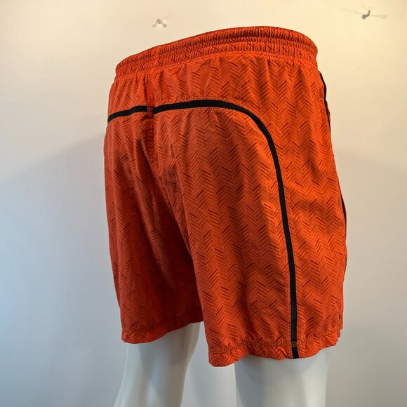 Lululemon Men's Orange Herringbone Pace Breaker Shorts - Size Medium - Picture 3 of 5